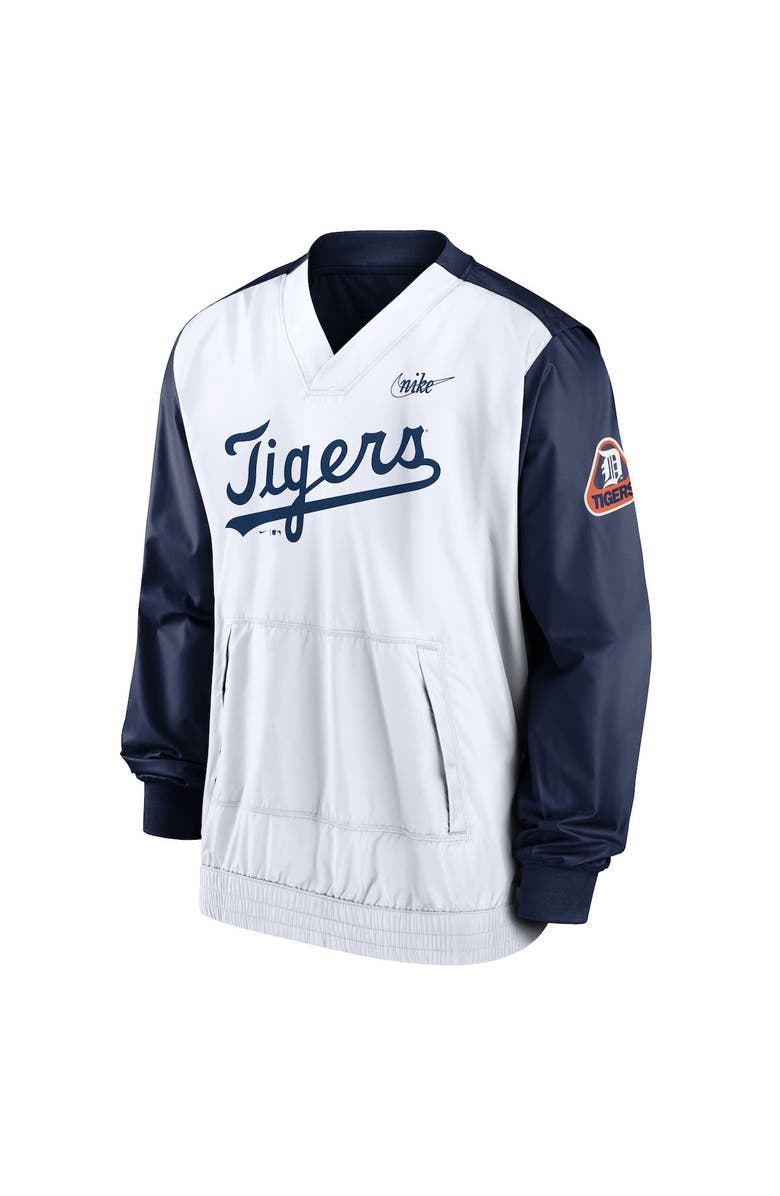 Nike Men's Nike Navy/White Detroit Tigers Cooperstown Collection V-Neck Pullover Windbreaker, Alternate, color,