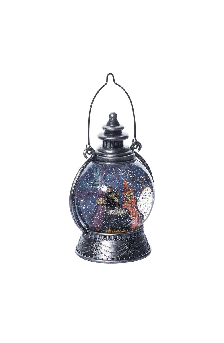 Transpac Plastic Witch Water Globe Halloween Decoration Battery Operated, Alternate, color, Black