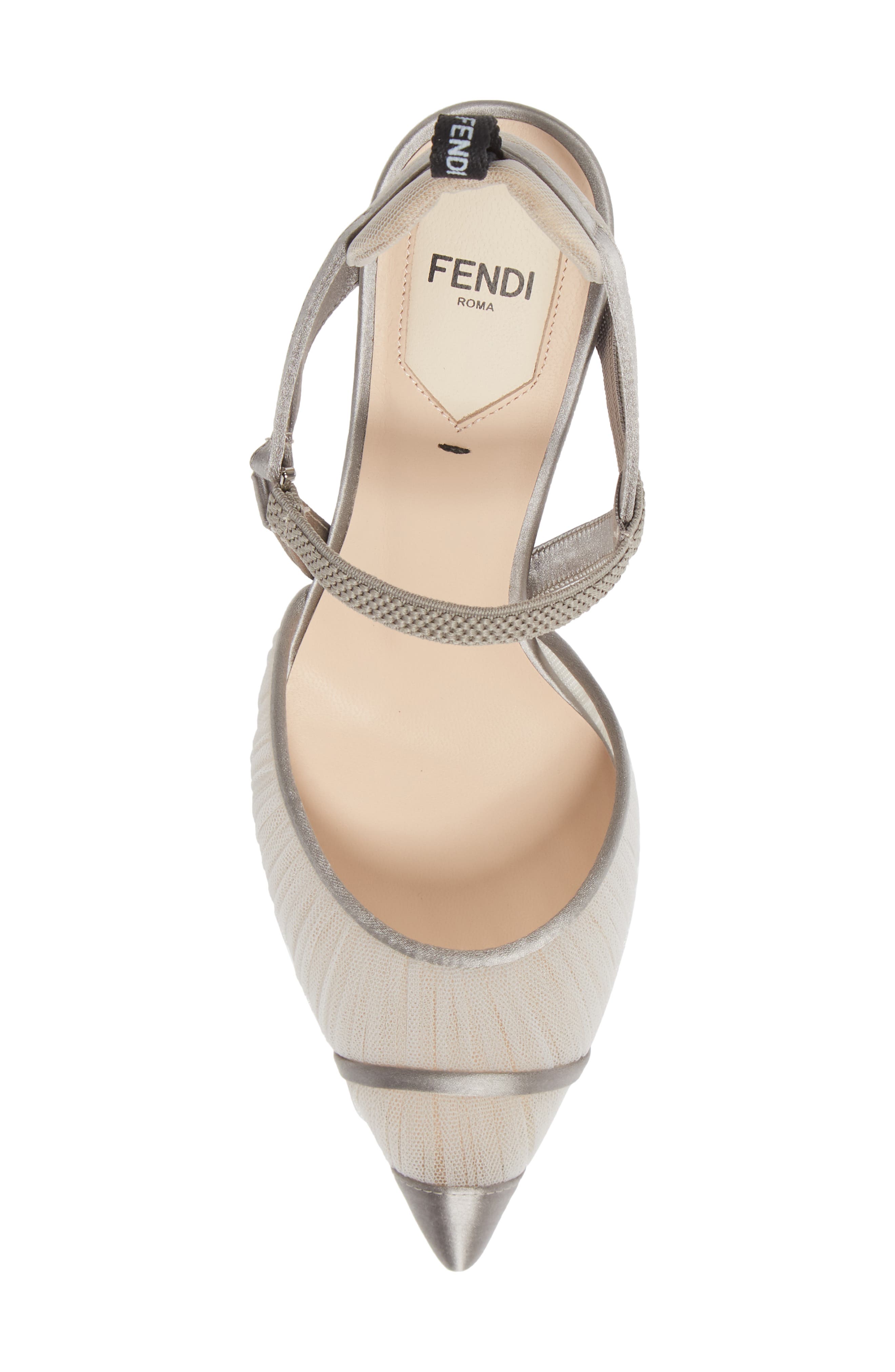 Fendi Colibri Tulle Pointed Toe Slingback Pump, Alternate, color, 