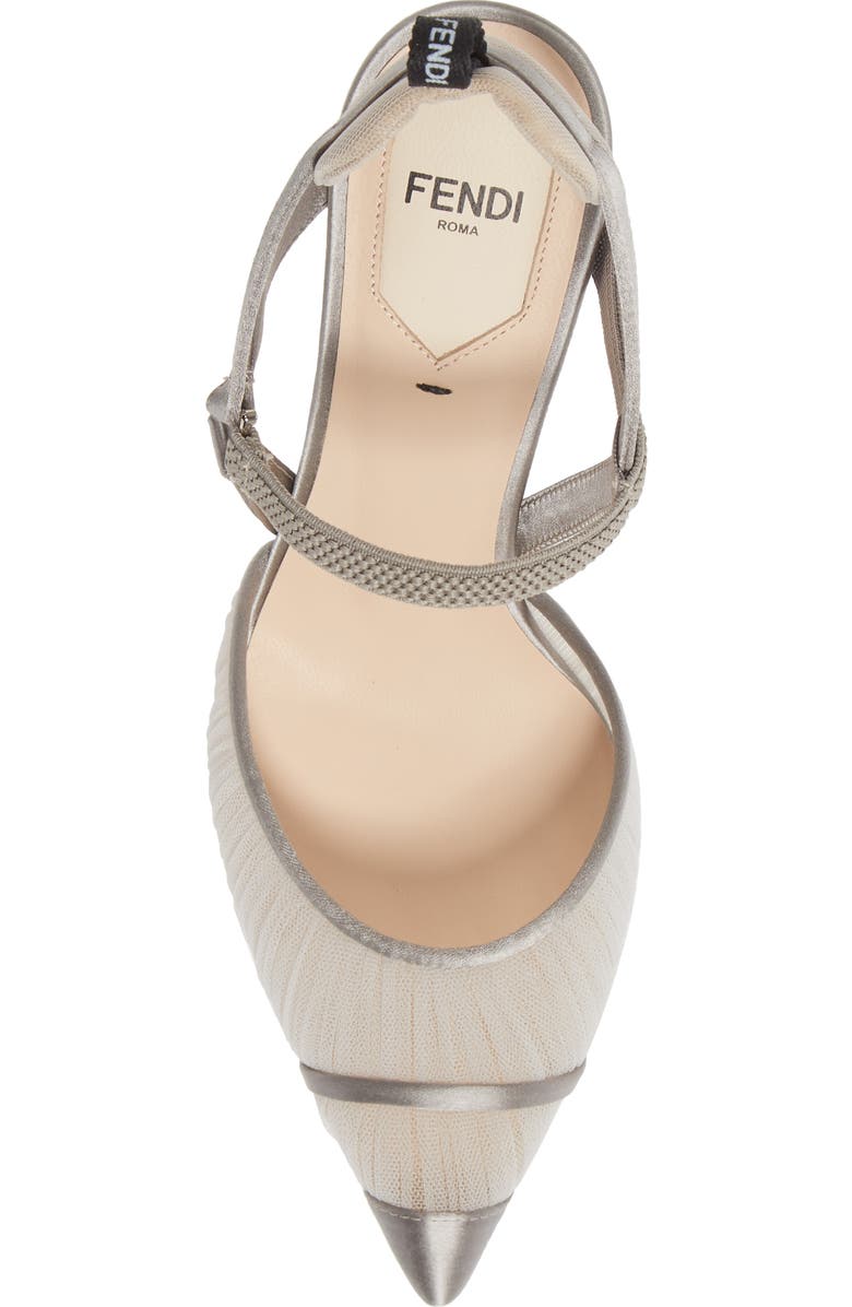 Fendi Colibri Tulle Pointed Toe Slingback Pump, Alternate, color,