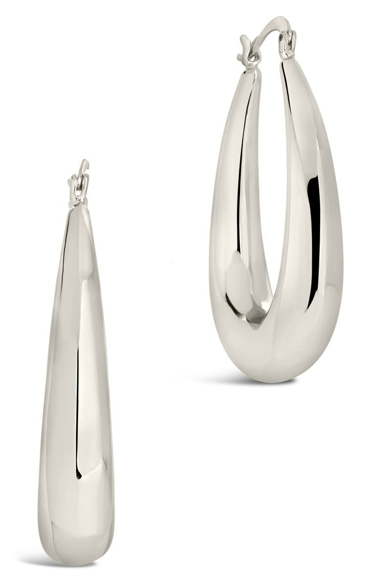 Sterling Forever Marina Hoop Earrings, Main, color, 