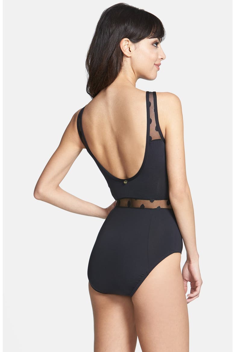 Betsy Johnson 'Retro Revival' One-Piece Swimsuit, Alternate, color, BLACK