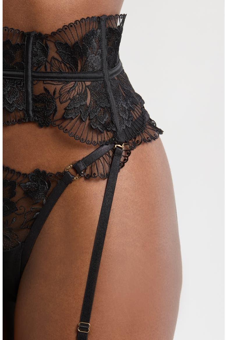 Gabriella Waspie Suspender Belt with Detachable Suspenders, Alternate, color, BLACK