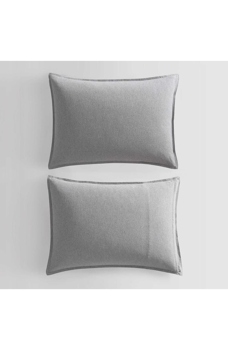 Calvin Klein Mélange Flannel Comforter & Sham Set, Alternate, color, Silver Grey