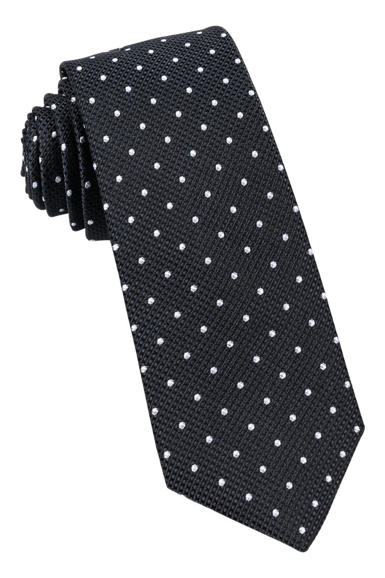 Classic Dot Silk Tie, Main, color, BLACK