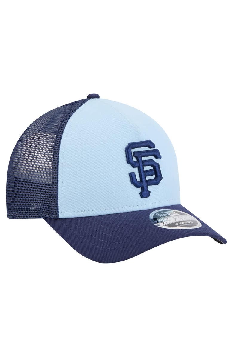 New Era Men's New Era Light Blue/Navy San Francisco Giants 2-Tone Color Pack 9FORTY Adjustable Trucker Hat, Alternate, color, 
