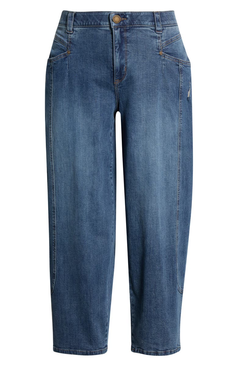 Wit & Wisdom High Waist Ankle Barely Barrel Jeans, Alternate, color, Mid Blue Artisanal
