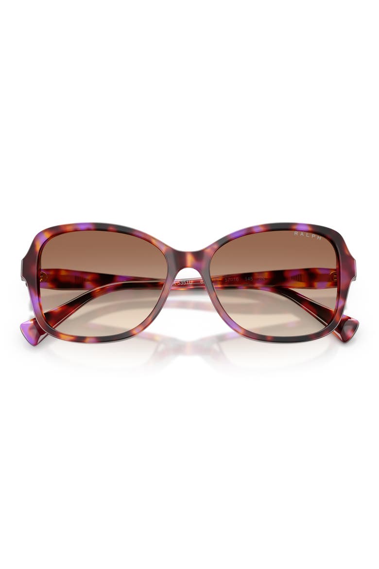 57mm Square Sunglasses, Alternate, color, VIOLET HAVANA / GRADIENT BROWN