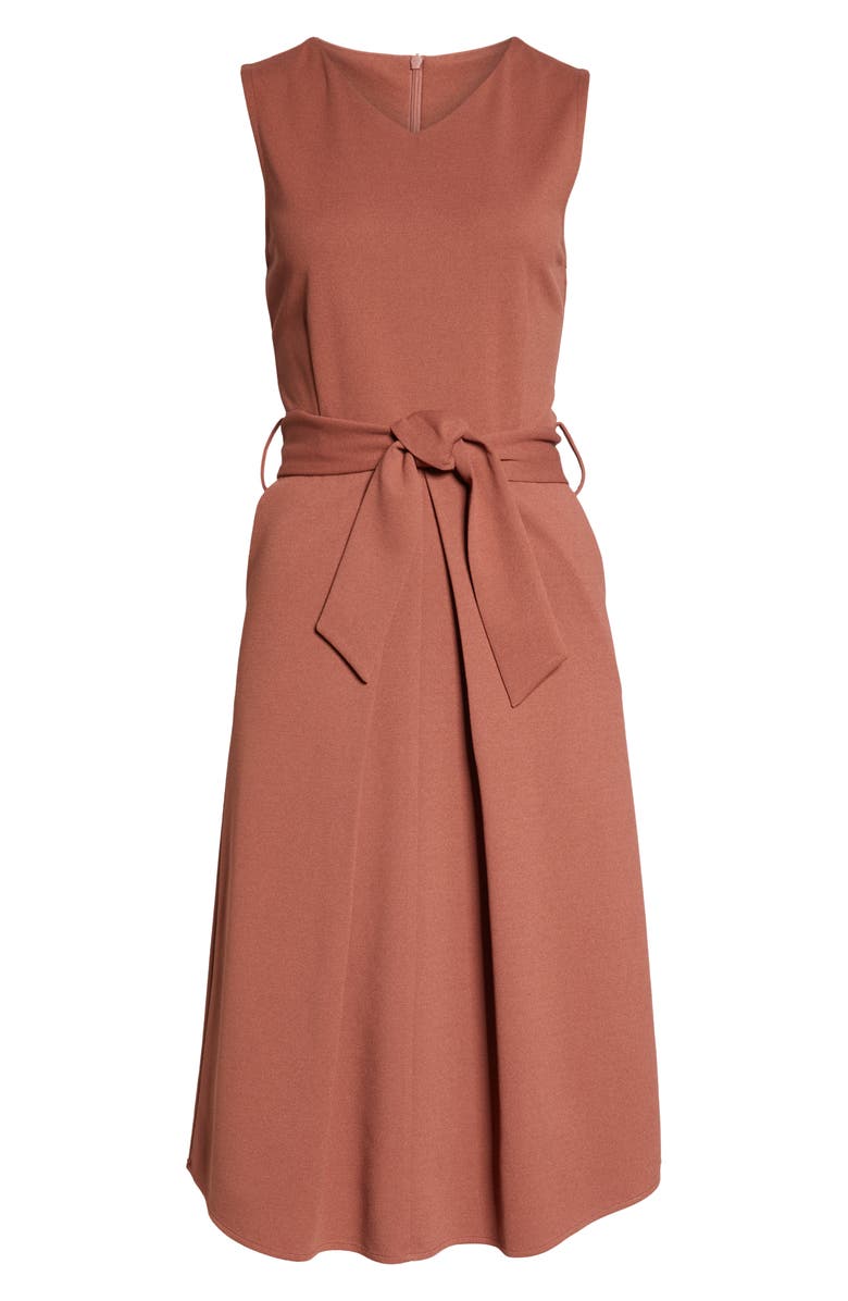 Elizabeth Crosby Tie Waist Midi Dress, Alternate, color,