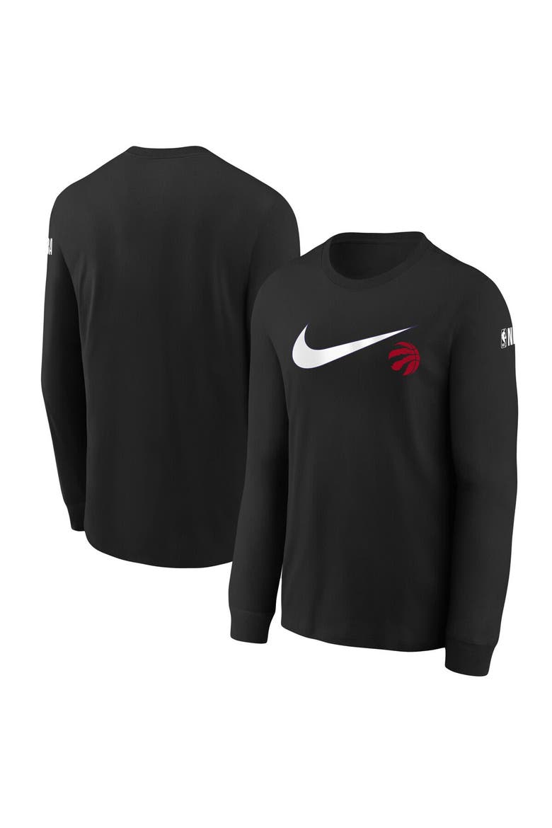 Youth Nike Black Toronto Raptors Swoosh Long Sleeve T-Shirt, Main, color, Black