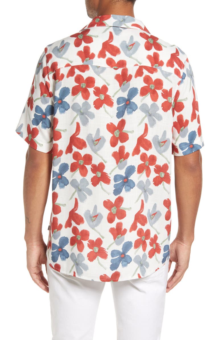 Wax London Men's Didcot Floral Print Short Sleeve Button-Up Shirt, Alternate, color, 