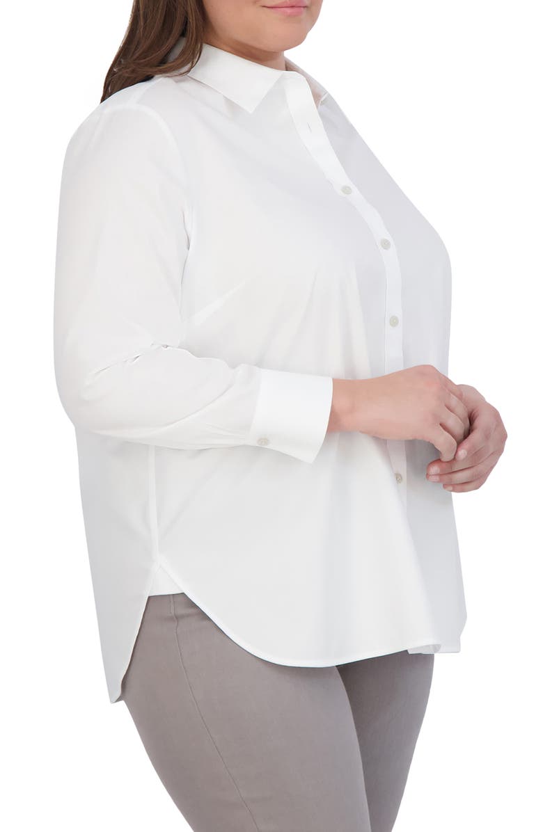 Foxcroft Meghan Non-Iron Cotton Button-Up Shirt, Alternate, color, White
