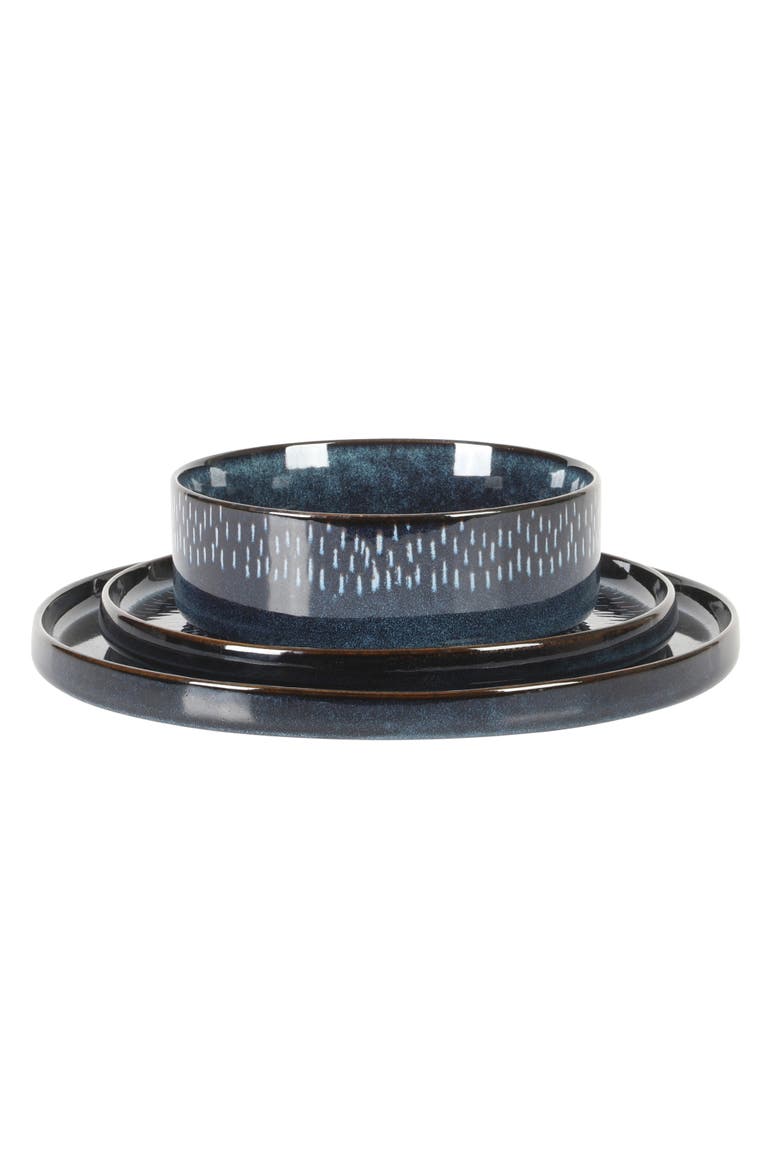 Matisse Moderna Stoneware Reactive Glaze Dinnerware Set - Cobalt, Alternate, color, Blue