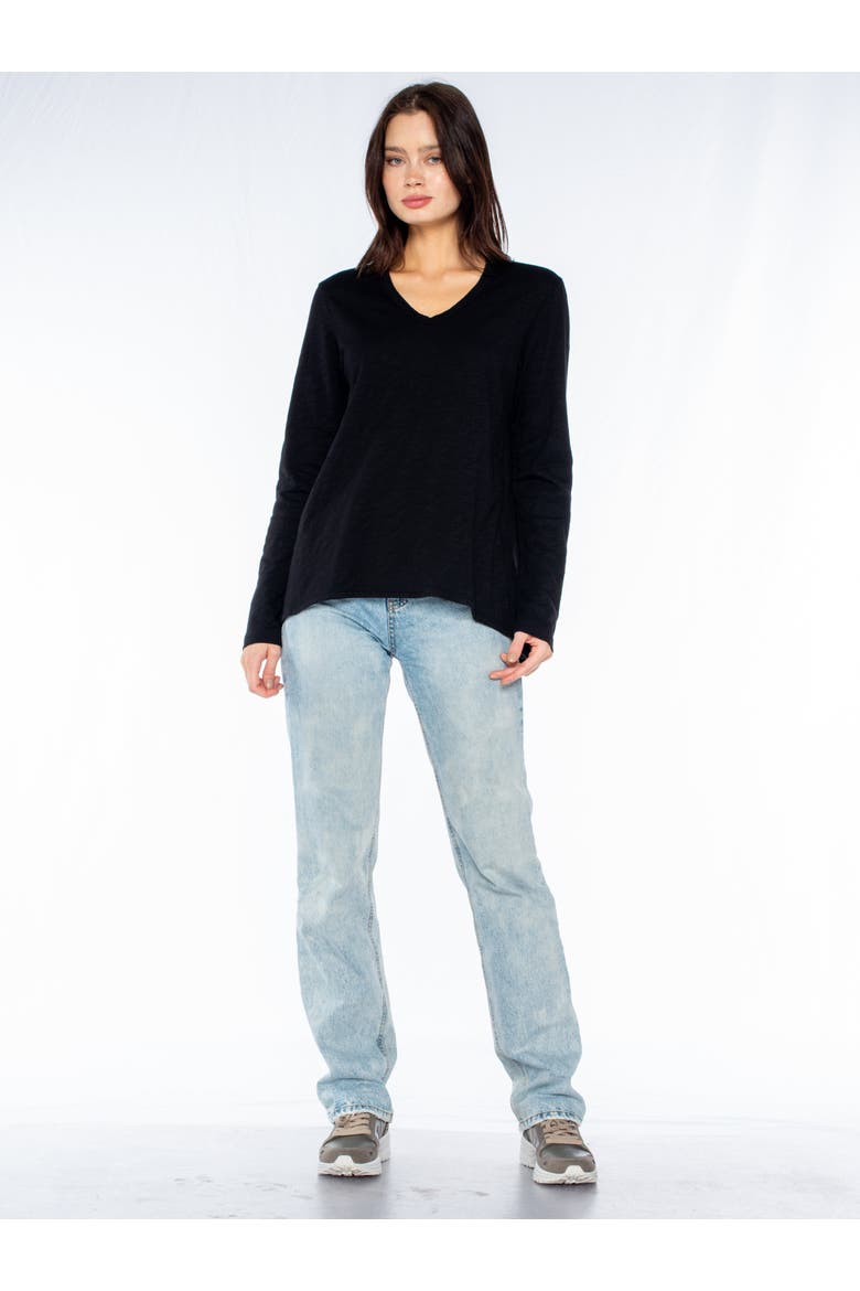Long Sleeve Shrunken Boyfriend Top, Alternate, color, White