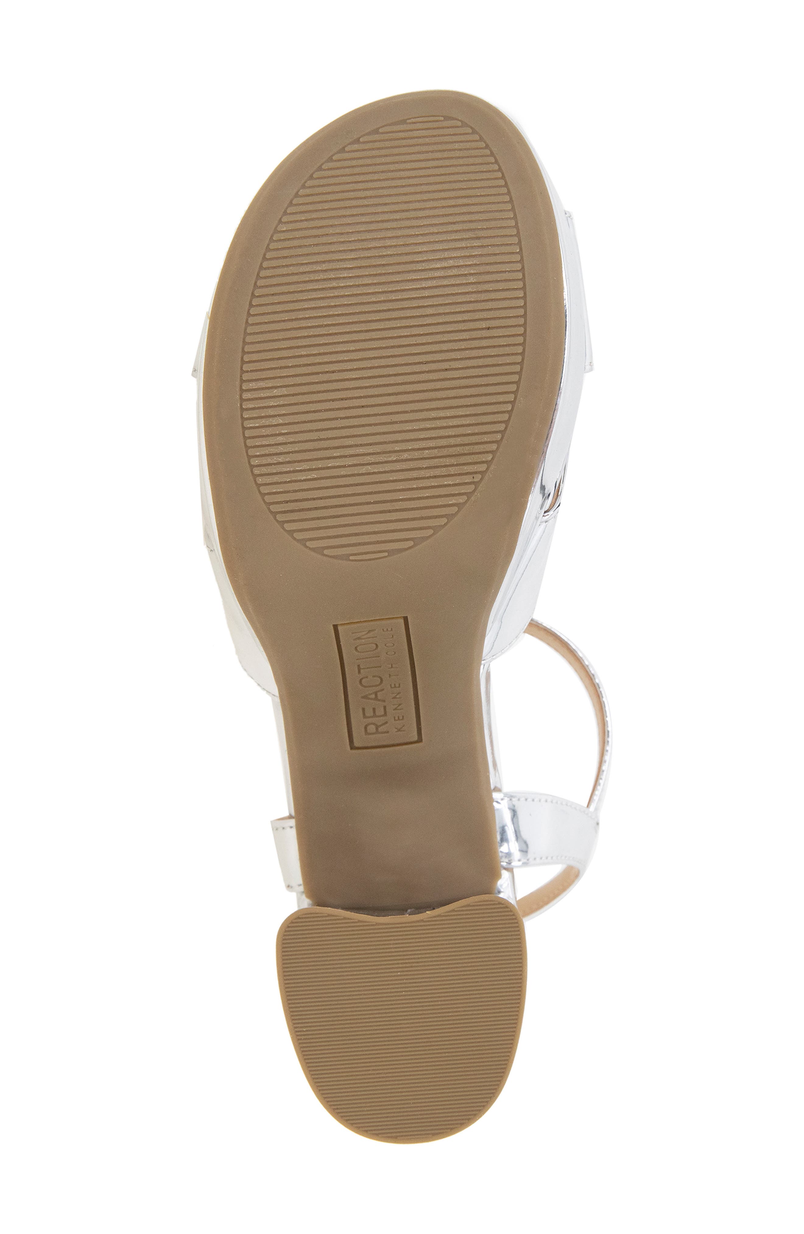 Reaction Kenneth Cole Reeva Block Heel Platform Sandal, Alternate, color, Silver Specchio