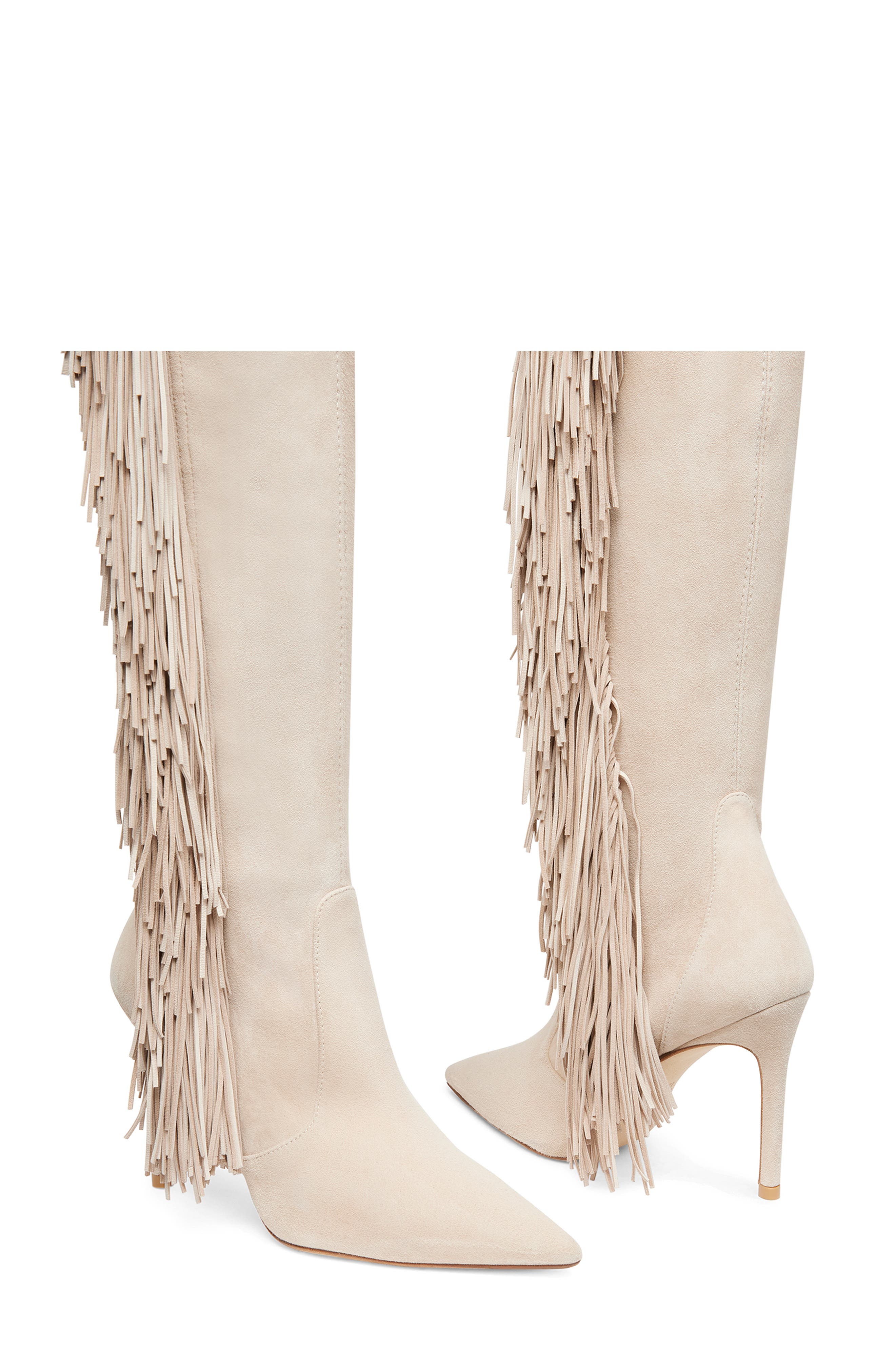 Ultrastuart Fringe Over the Knee Boot, Alternate, color, DUNE