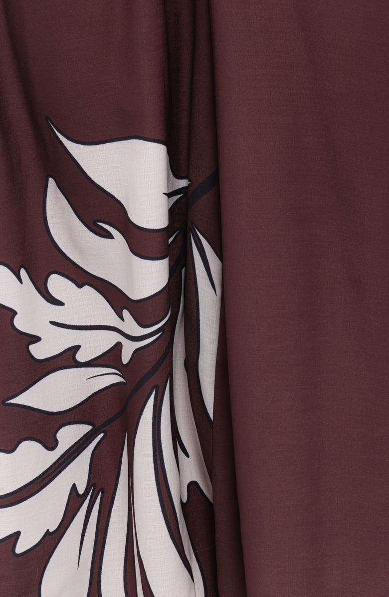 Petal & Pup Delfina Sleeveless Wide Leg Linen Blend Jumpsuit, Alternate, color, Brown Palm