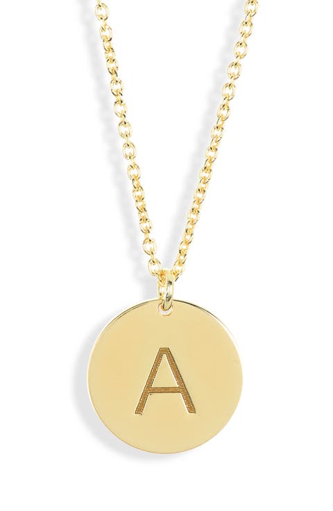 Initial Disc Pendant Necklace