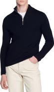 SANDRO Wool sweater with zip collar