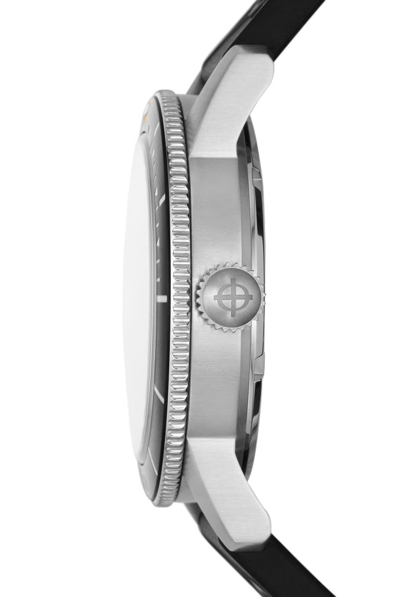 Skin Diver Automatic Rubber Strap Watch, 39mm, Alternate, color, BLACK