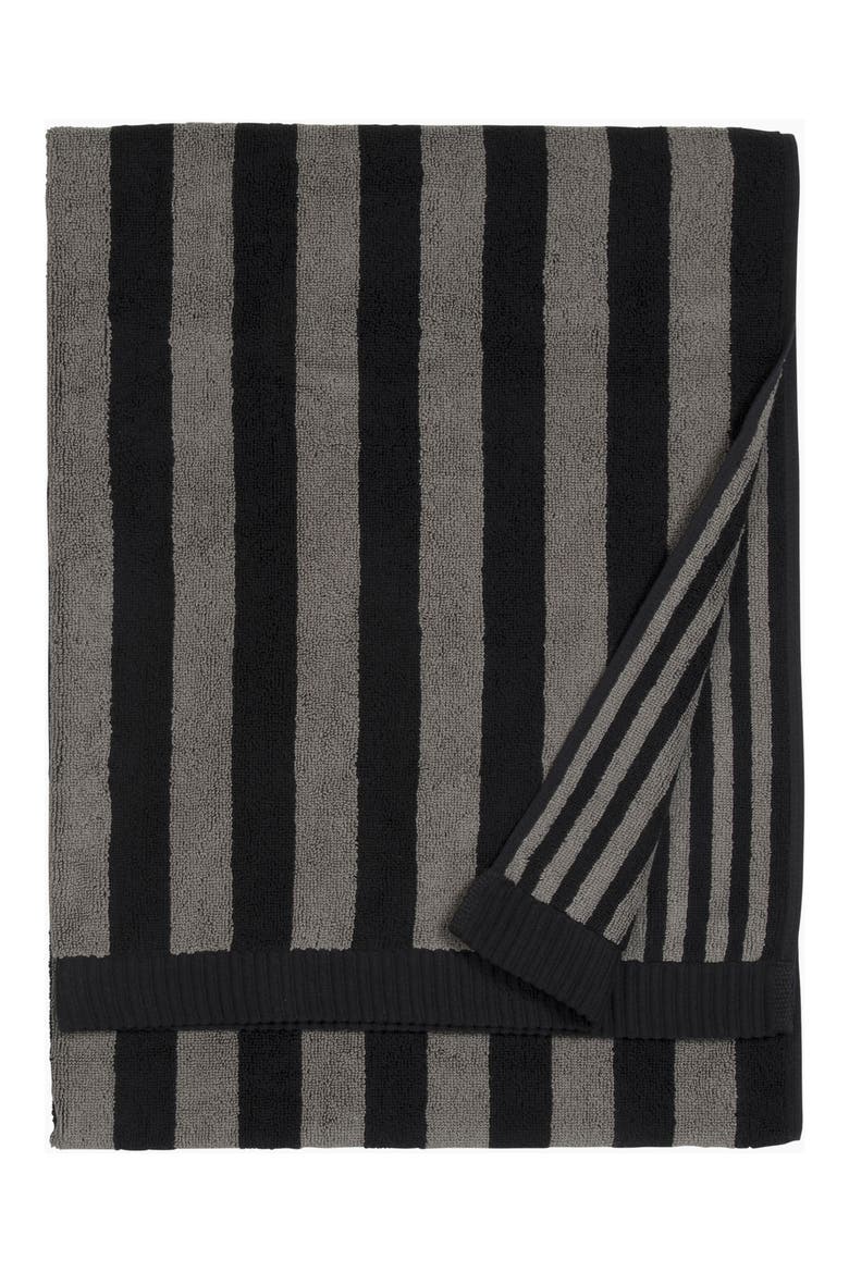 Kaksi Raitaa Bath Towel, Main, color, BLACK/ GREY