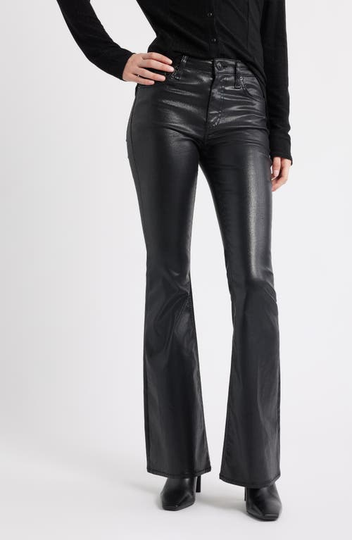 Rag & Bone Flexi Dahlia Coated Mid Rise Flare Jeans In Black