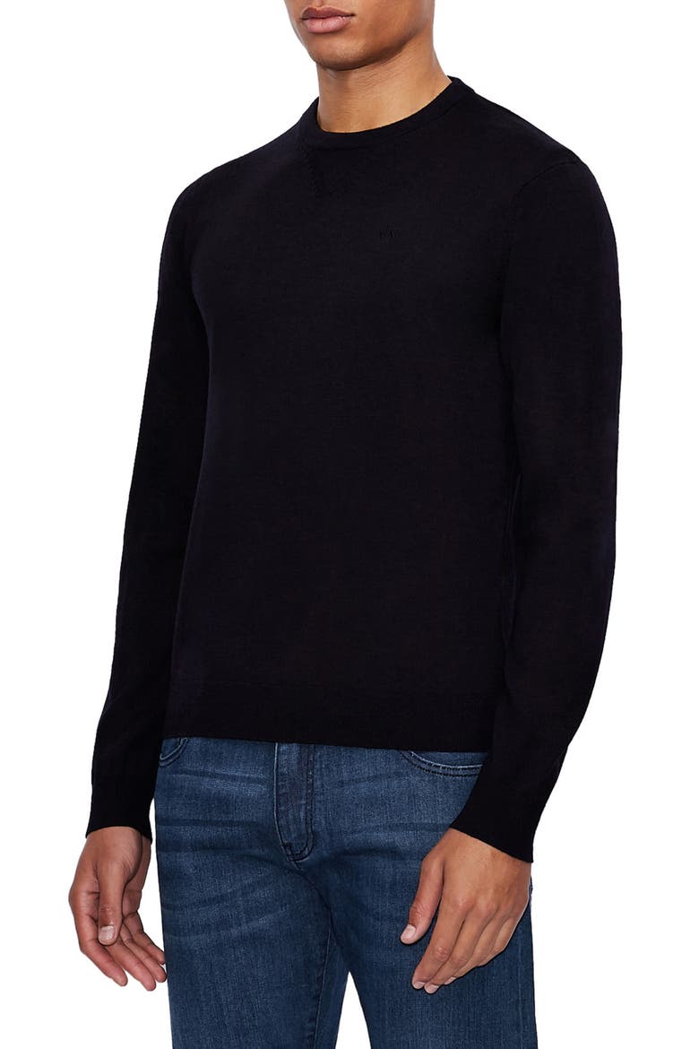 Crewneck Wool Sweater, Main, color, NAVY