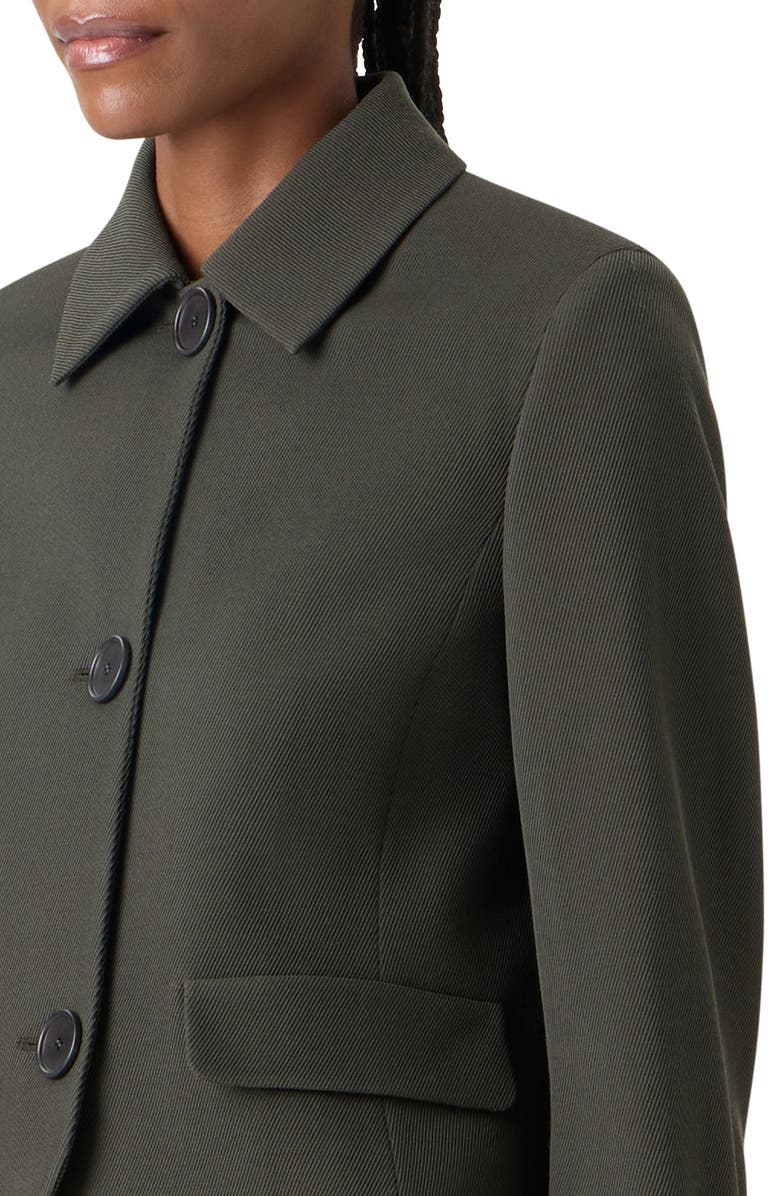 Akris punto Boxy Wool Tricotine Jacket, Alternate, color, Olive