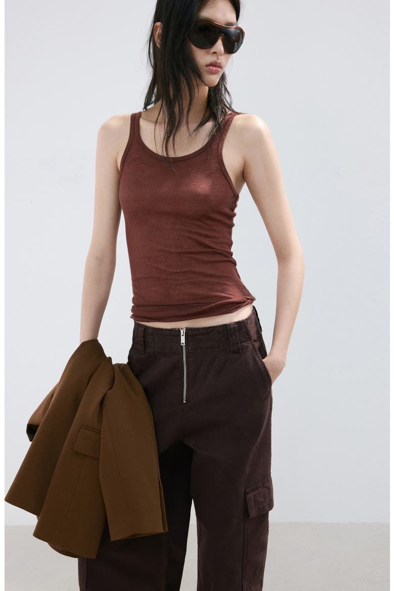 Relaxed Cargo Jeans, Alternate, color, PLUM