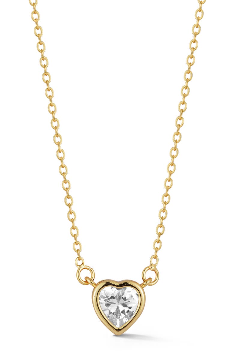 Crystal Heart Pendant Necklace, Main, color, GOLD