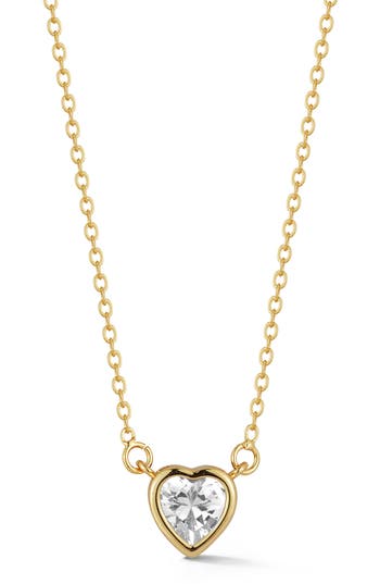 Glaze Jewelry Plated Cz Heart Pendant Necklace In Gold