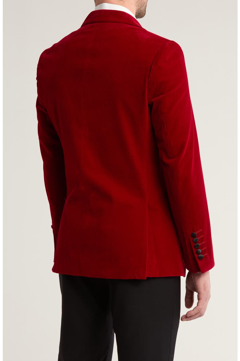 Slim Fit Velvet Tuxedo Jacket, Alternate, color, RED