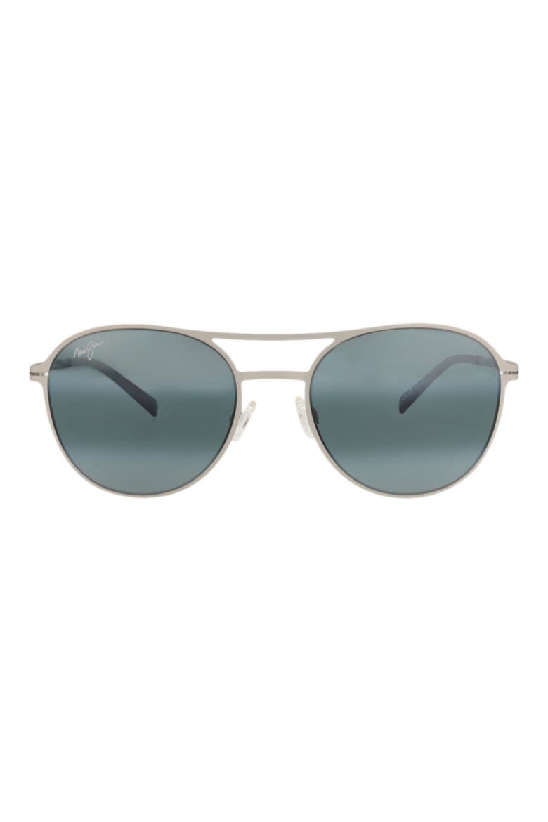 53mm Polarized Bi-Gradient Aviator Sunglasses, Main, color, SILVER SILVER GREY