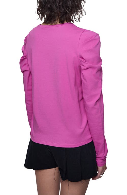 Rebecca Minkoff Janine Puff Shoulder Cotton Jersey Top In Mulberry