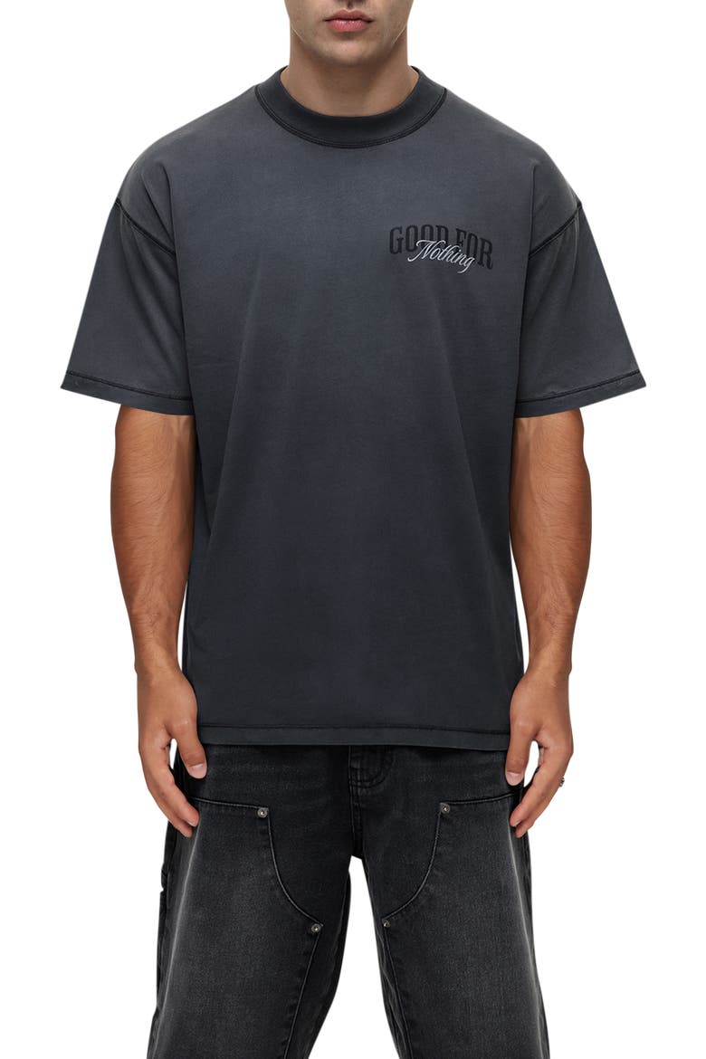 Revival Printed Washed T-Shirt, Main, color, BLACK