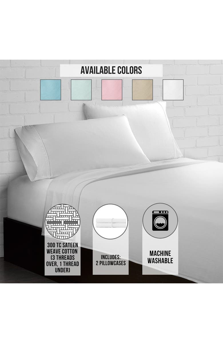 ELLA JAYNE HOME 300 Thread Count Cotton Percale Pillow Case - Set of 2, Alternate, color, White