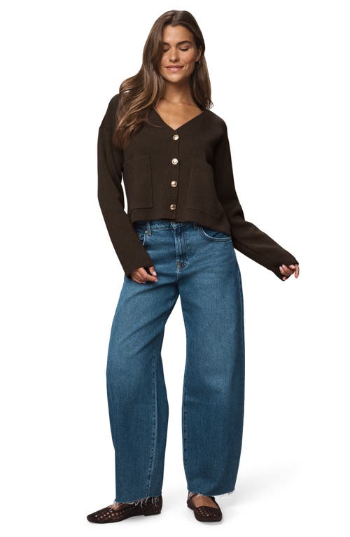 Splendid Libby Crop Cardigan In Brown