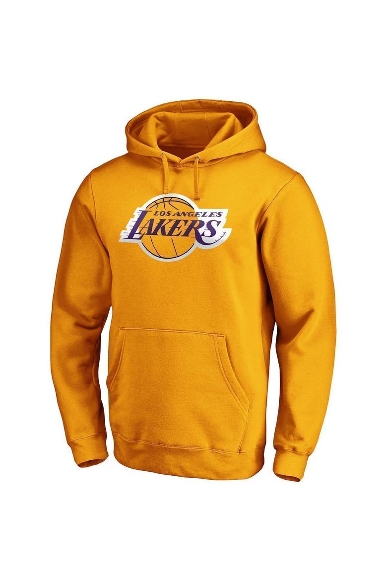 Men's Fanatics Branded Anthony Davis Gold Los Angeles Lakers Team Playmaker Name & Number Pullover Hoodie, Alternate, color, Gold