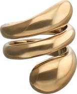 UNODE50 Triple Spiral Statement Ring in Gold tone