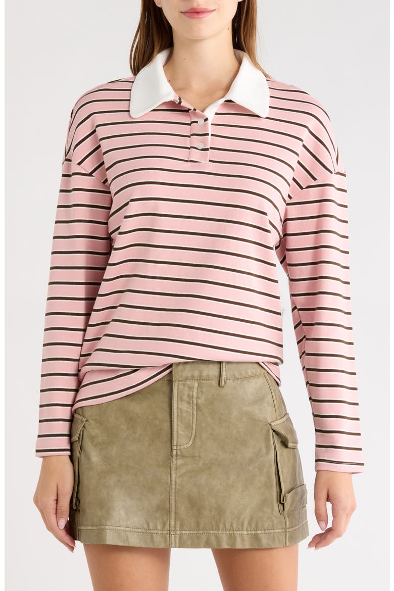 High Regard Striped Collared Jersey Sweater, Main, color, MULTI