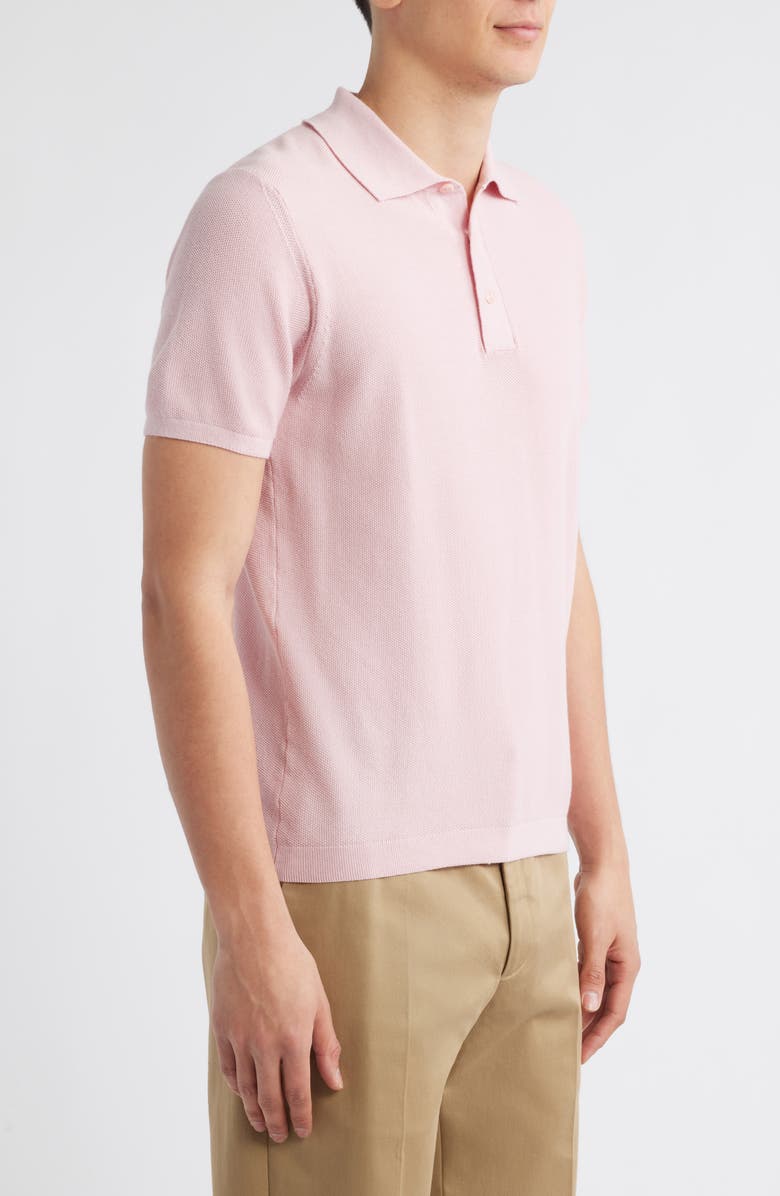 MERZ B SCHWANEN Organic Cotton Piqué Polo, Alternate, color, Dusted Pink