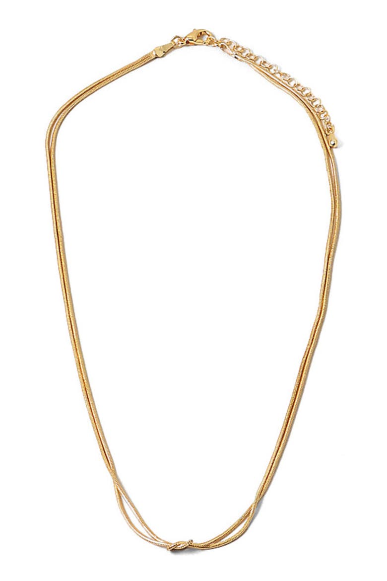 Double-Strand Love Knot Necklace, Main, color, Gold
