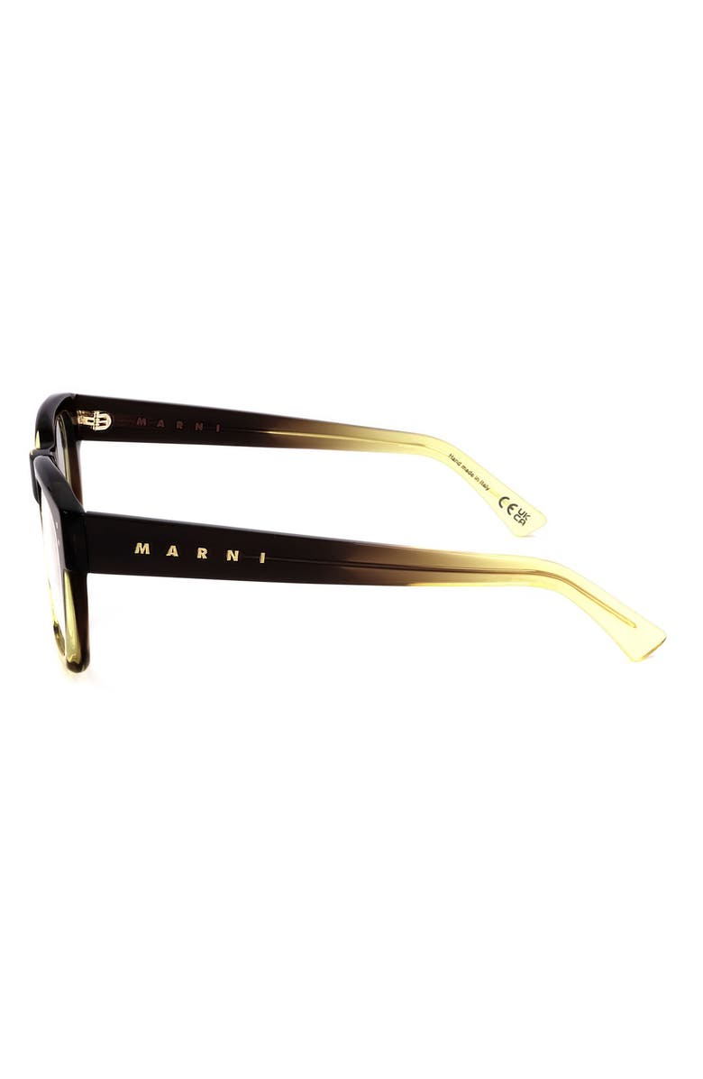 Marni 52mm Square Reading Glasses, Alternate, color, Brown To Yellow