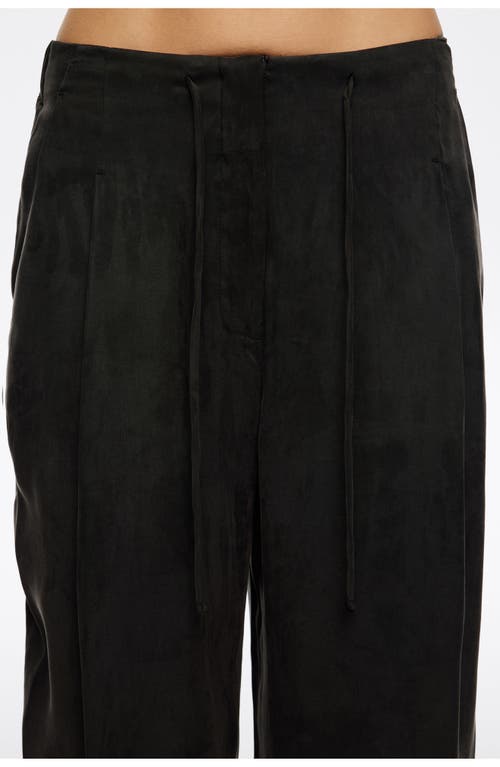 Bimba Y Lola Washed Black Fluid Darted Trousers In Black