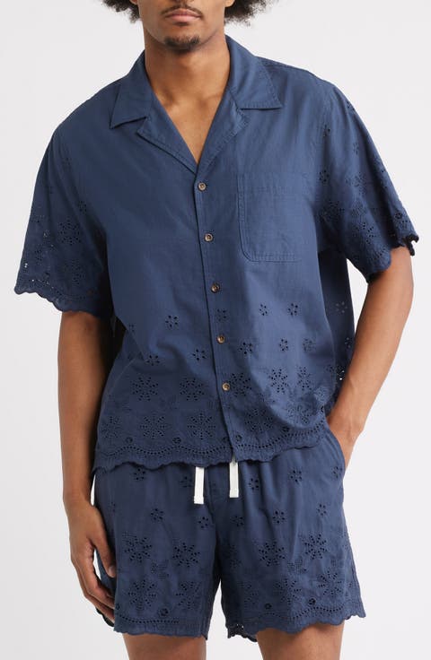 Banks Eyelet Embroidery Camp Shirt