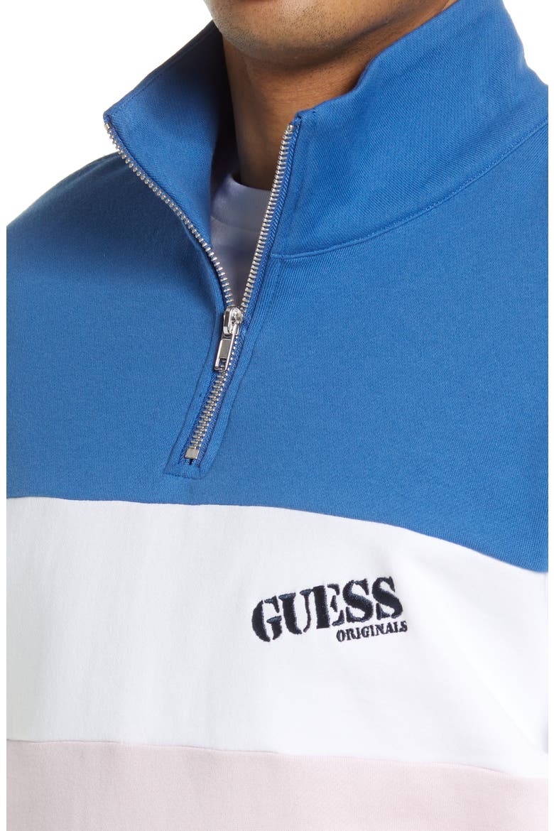 Go Reynolds Colorblock Half Zip Cotton Blend Sweatshirt, Alternate, color, WATER PARK BLUE MULTI
