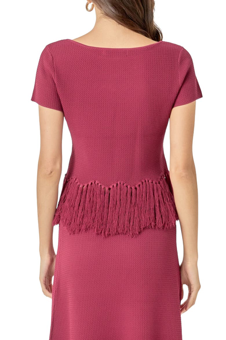 Fringe Hem Knit Top, Alternate, color, BURGUNDY
