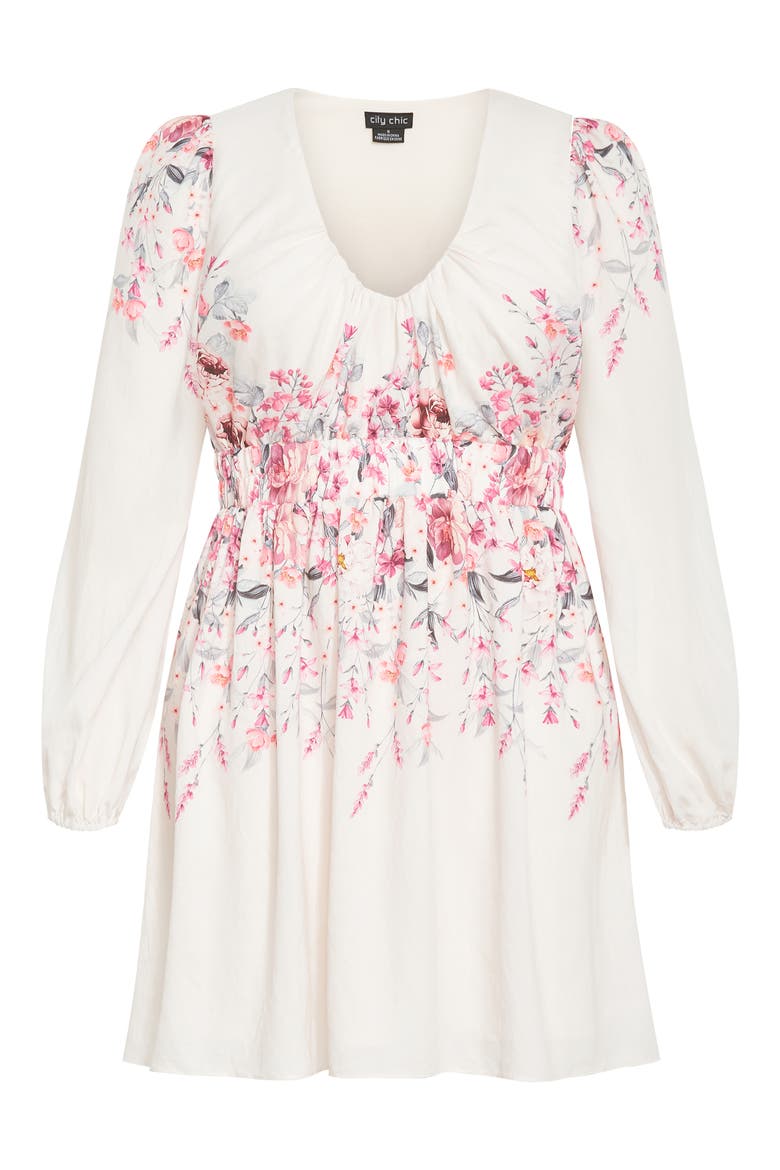 Keyla Floral Long Sleeve Minidress, Alternate, color, FLORAL