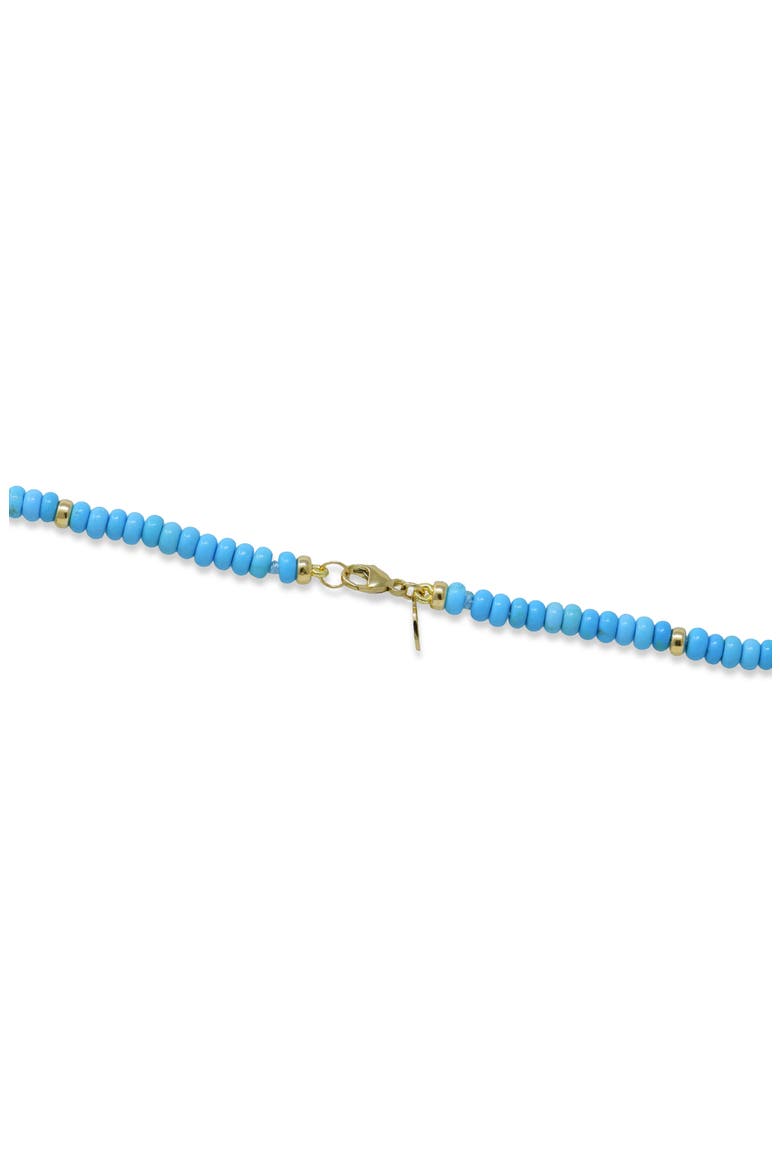Boheme Smooth Rondelle Sleeping Beauty Turquoise Necklace, Alternate, color, TURQUOISE/ 14K YELLOW GOLD