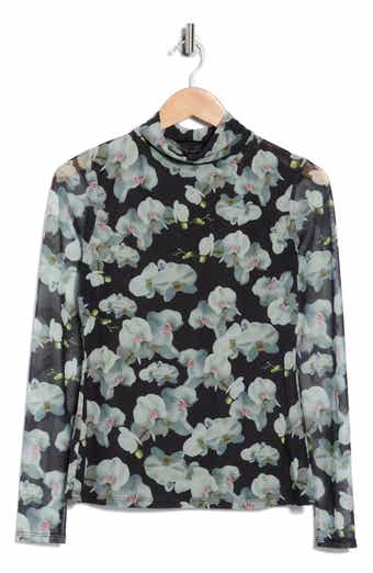 Ted Baker Mock Neck Long Sleeve Mesh Top